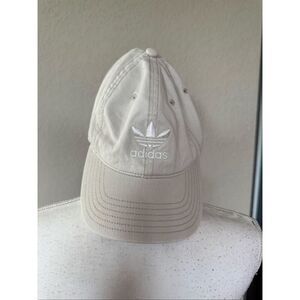 Cream Adidas classic Logo Hat